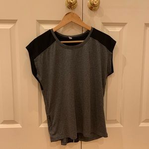 Champion grey and black short sleeve workout top